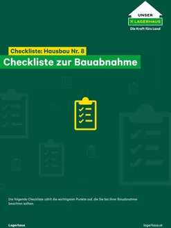 Lagerhaus Katalog in Schwaz | Folder checkliste 8 hausbau bauabnahme | 2025-12-11T00:00:00.000Z - 2025-12-25T00:00:00.000Z