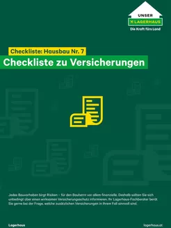 Lagerhaus Graz Land Katalog in Bad Leonfelden | Lagerhaus Graz Land Checkliste Nr. 7 - Hausbau - Versicherungen | 2025-12-15T00:00:00.000Z - 2025-12-29T00:00:00.000Z