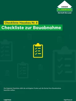 Lagerhaus Graz Land Katalog in Bad Leonfelden | Lagerhaus Graz Land Checkliste Nr. 8 - Hausbau - Bauabnahme | 2025-12-16T00:00:00.000Z - 2025-12-30T00:00:00.000Z