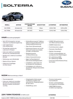 Subaru Katalog in Salzburg | SUB Preisblatt SOL 2026 03 Aktionspreis Listenpreis MJ2026 Ansicht | 2026-03-31T00:00:00.000Z - 2026-04-14T00:00:00.000Z