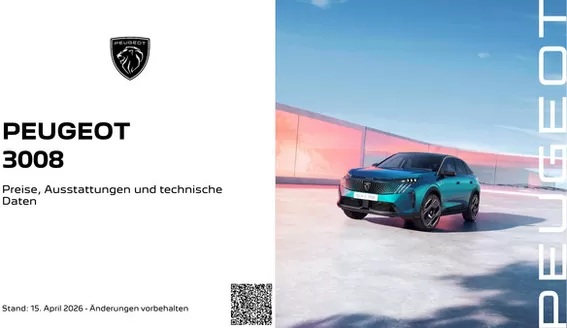 Peugeot Katalog | Peugeot 3008 elektrisch | 2026-04-17T00:00:00.000Z - 2026-05-01T00:00:00.000Z