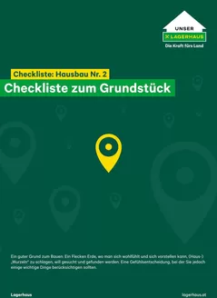 Lagerhaus Katalog | Folder checkliste 2 hausbau grundstuck | 2026-08-13T00:00:00.000Z - 2026-08-27T00:00:00.000Z