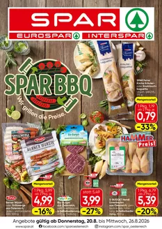 Spar Flugblatt in Rußbach | Grillen KW 34 | 2026-08-20T00:00:00.000Z - 2026-08-26T00:00:00.000Z