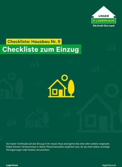 Lagerhaus Flugblatt in Krieglach | Folder checkliste 9 hausbau einzug | 2026-09-02T00:00:00.000Z - 2026-09-16T00:00:00.000Z