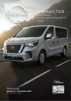 Nissan Katalog in Hernstein | Primastar preisliste | 2026-09-03T00:00:00.000Z - 2026-09-17T00:00:00.000Z