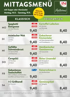 Interspar Restaurant Katalog | Menuplan kw38 | 2026-09-14T00:00:00.000Z - 2026-09-19T00:00:00.000Z