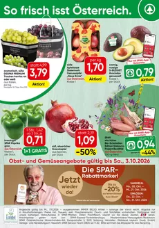 Spar Flugblatt in Neuhaus | Obst Gemuse KW 40 | 2026-09-28T00:00:00.000Z - 2026-10-03T00:00:00.000Z