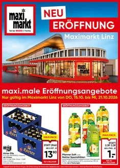 Maximarkt Katalog in Tiefgraben | Eröffnung Linz KW 42 | 2026-10-15T00:00:00.000Z - 2026-10-21T00:00:00.000Z
