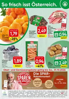 Spar Katalog in Elixhausen | Obst Gemuse KW 44 | 2026-10-26T00:00:00.000Z - 2026-10-31T00:00:00.000Z