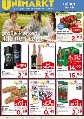 Unimarkt Katalog in Sankt Johann im Pongau | Unimarkt flugblatt | 2025-08-06T00:00:00.000Z - 2025-08-12T00:00:00.000Z