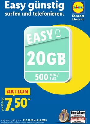 Lidl Katalog in Wien | Sonderflyer Easy-Tarif | 2025-08-21T00:00:00.000Z - 2025-10-01T00:00:00.000Z