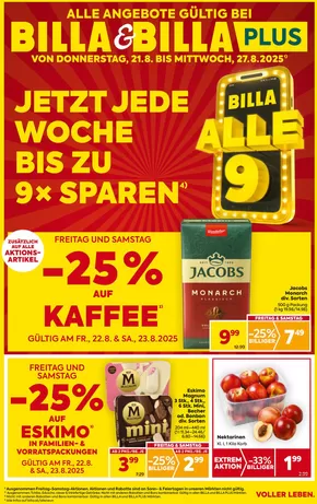 Billa Katalog in Falkenstein | BILLA FB KW34 2025 Wien | 2025-08-21T00:00:00.000Z - 2025-08-27T00:00:00.000Z