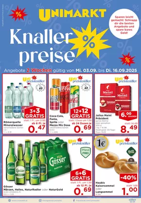Unimarkt Katalog | Unimarkt flugblatt | 2025-09-03T00:00:00.000Z - 2025-09-09T00:00:00.000Z