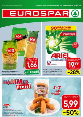 Eurospar Katalog | Unsere besten Angebote für Sie | 2025-09-10T00:00:00.000Z - 2025-09-24T00:00:00.000Z
