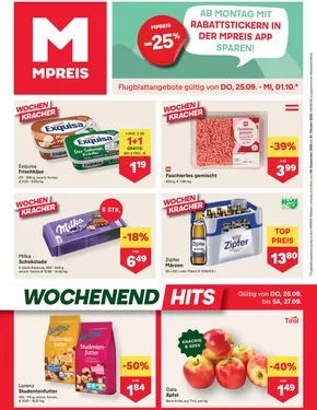 MPreis Katalog in Mürzzuschlag | Exklusive Deals und Schnäppchen | 2025-09-25T00:00:00.000Z - 2025-10-01T00:00:00.000Z