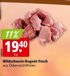 Wildschwein-Ragout frisch