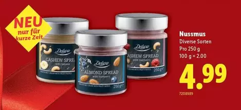 Nussmus Diverse Sorten