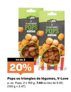 Pops ou triangles de légumes