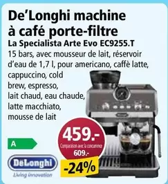 machine à café porte-filtre La Specialista Arte Evo EC9255.T