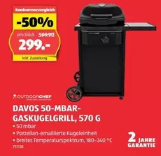 DAVOS 50-MBAR-GASKUGELGRILL, 570 G