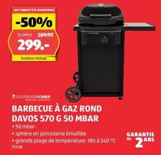 BARBECUE A GAZ ROND DAVOS 570 G 50 MBAR