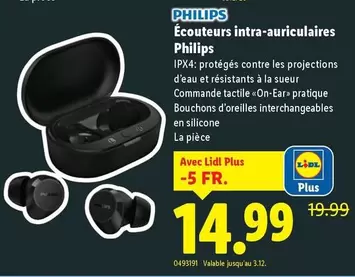 Écouteurs intra-auriculaires