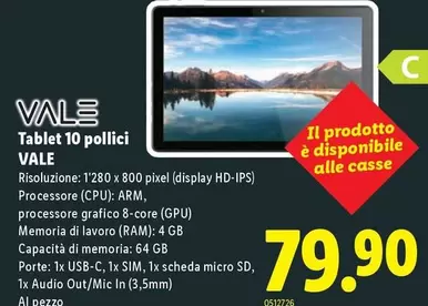 Tablet 10 pollici