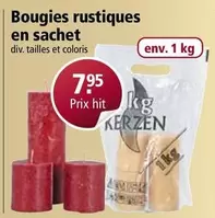 Bougies rustiques en sachet
