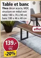 Table et banc