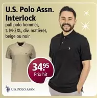 Interlock pull polo hommes