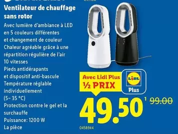 Ventilateur de chauffage sans rotor
