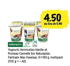 Yogourts Vermicelles-Vanille et Pruneau-Cannelle bio