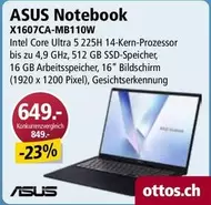 Asus - Notebook X1607CA-MB110W