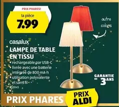 LAMPE DE TABLE EN TISSU