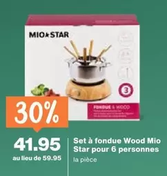 Set à fondue Wood Star pour 6 personnes