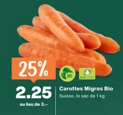 Carottes Migros Bio