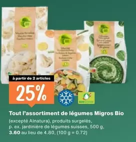 Tout l'assortiment de légumes Bio