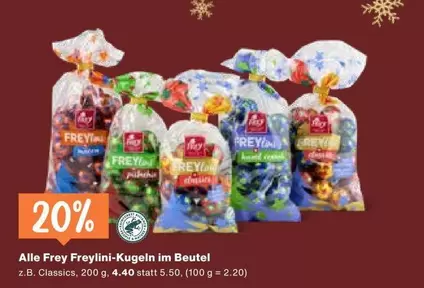 Freylini-Kugeln im Beutel