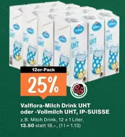Milch Drink UHT oder -Vollmilch UHT, IP-SUISSE