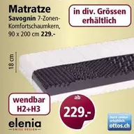 Matratze Savognin 7-Zonen-Komfortschaumkern, 90 x 200 cm