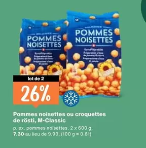 Pommes noisettes ou croquettes de rösti