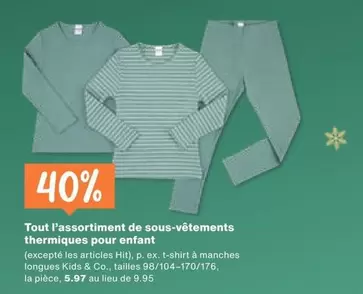 sous-vêtements thermiques pour enfant