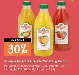 Frischsäfte ab 750 ml, gekühlt