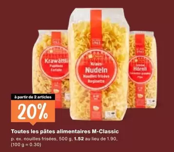 Toutes les pâtes alimentaires
