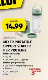 MIXER PORTATILE OPPURE SHAKER PER PROTEINE
