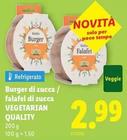 Burger di zucca / falafel di zucca