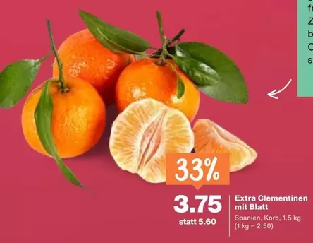 Extra Clementinen mit Blatt