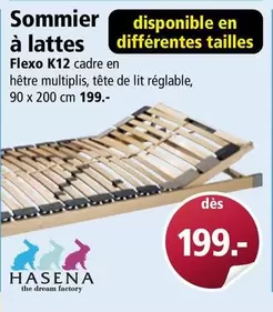 Sommier à lattes Flexo K12 cadre en