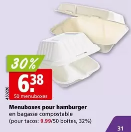 Menuboxes pour hamburger