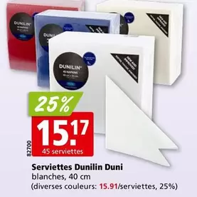 Serviettes Duni